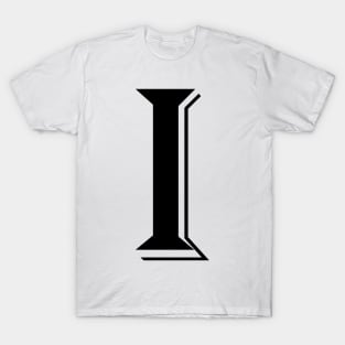 Black letter I in vintage style T-Shirt